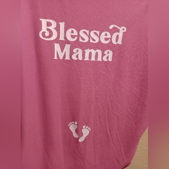 Time & Tru Blessed Mama Pink Sz L Maternity Shirt - Picture 2 of 4